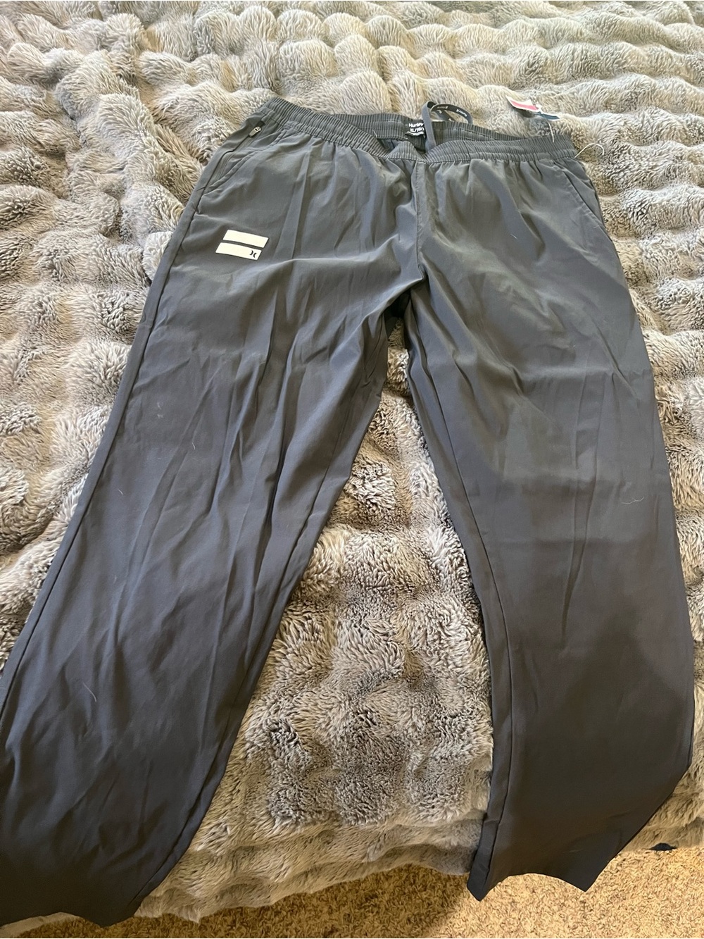 Hurley Men's Black Elastic Waist Jogger Pants